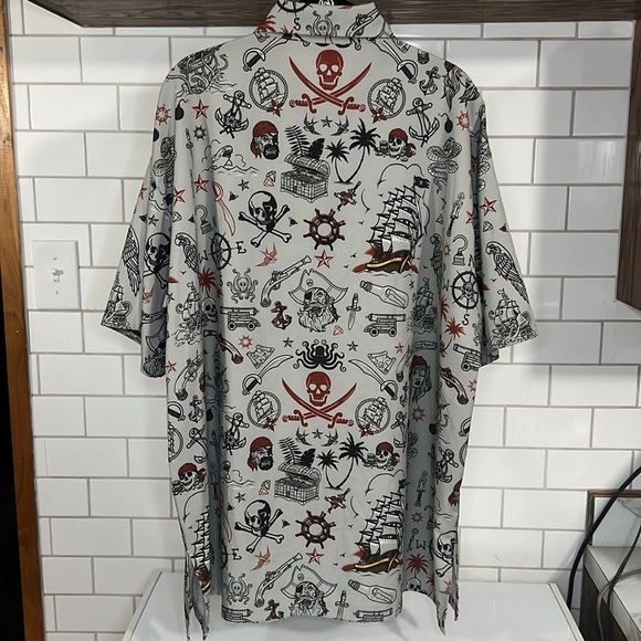 Funny Guy Creation Mens Shirt Button Up Pirates Octopus Skeleton Pirate Size XXL - Picture 4 of 5